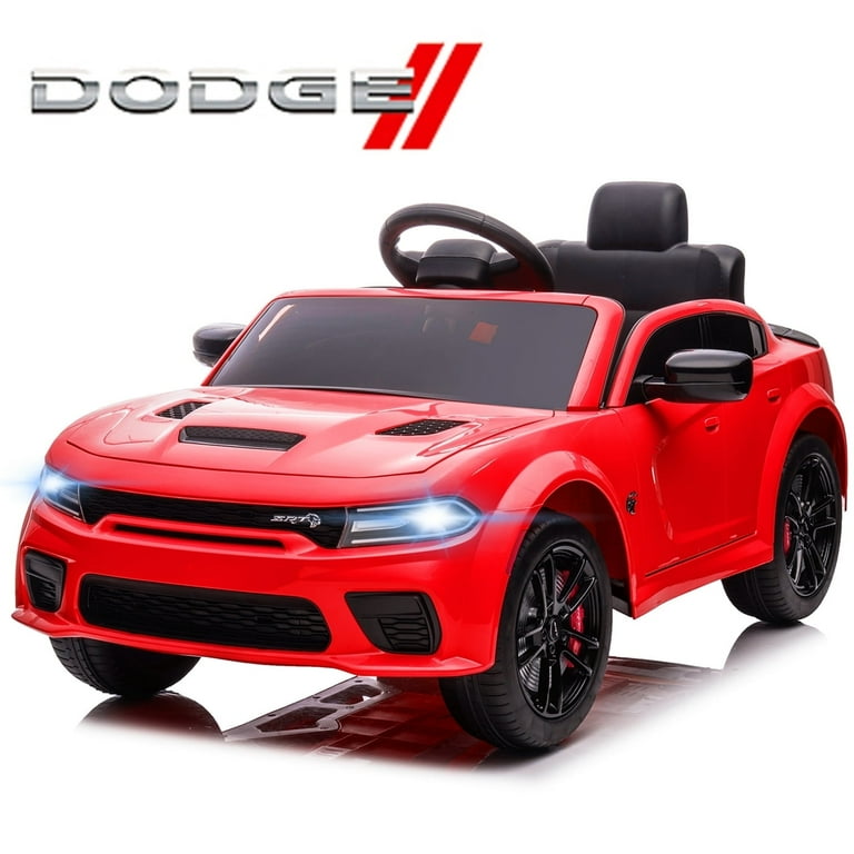 12V Dodge Charger Electric Kids Car, SRT Hellcat, Bluetooth, MP3