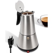 Electric Stainless Steel Moka Pot 6 Cup 300ml Mocha Pot Espresso Maker with Detachable Base Ideal Coffee Maker for Home Italian and Cuban Caf  Coffee maker Espresso maker Coffee Pot