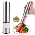thumbnail image 1 of Electric Stainless Steel Pepper Grinder Automatic Mill With Ceramic Grinding Core For Black Pepper Sea Salt Spices Kitchen, 1 of 9