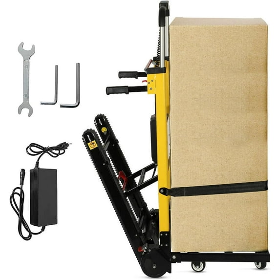 XUTUMM 6-Wheel Electric Stair Climbing Hand Truck - 440 lbs Load Capacity, Powered by Motor Battery for Home, Warehouse, and Supermarket Use