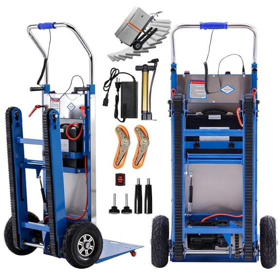 Electric Stair Climbing Dolly, 1250W, 900lbs Load, Telescopic Handle, Precision Aluminum Alloy Frame, Non-Slip Large Rubber Wheels, Track-Type Design.