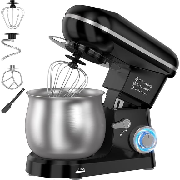 Electric Stand Mixer with 5.3 Quart,Cake Mixer with Stainless Steel Bowl and Stand, Kitchen Mixer Tilt- Design - Includes Dough Hook, Whisk & Beater- for Baking Bread, Cakes, Cookies
