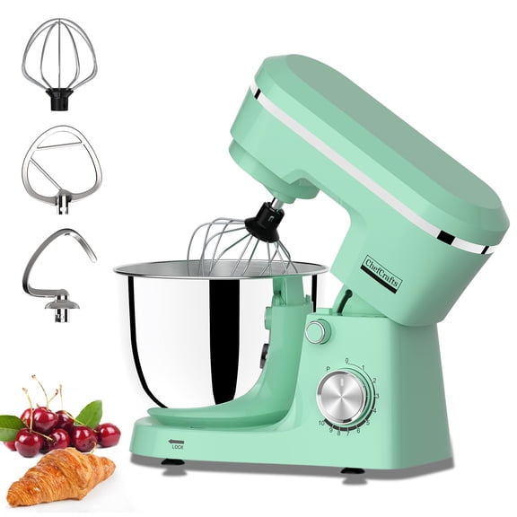 Electric Stand Mixer with 6.5 Quart Bowl, 660W Household Food Mixer 10+p Speeds, Kitchen Tilt-Head Bread Dough and Cake Mixers with Dough Hook, Whisk, Beater, Splash Guard and Egg Separator Y101