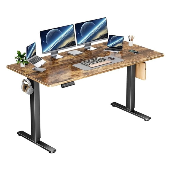 Electric Standing Desk 48x24 Inch, Height Adjustable Sit to Stand Desk, Ergonomic Computer Table for Home Office, Black Frame