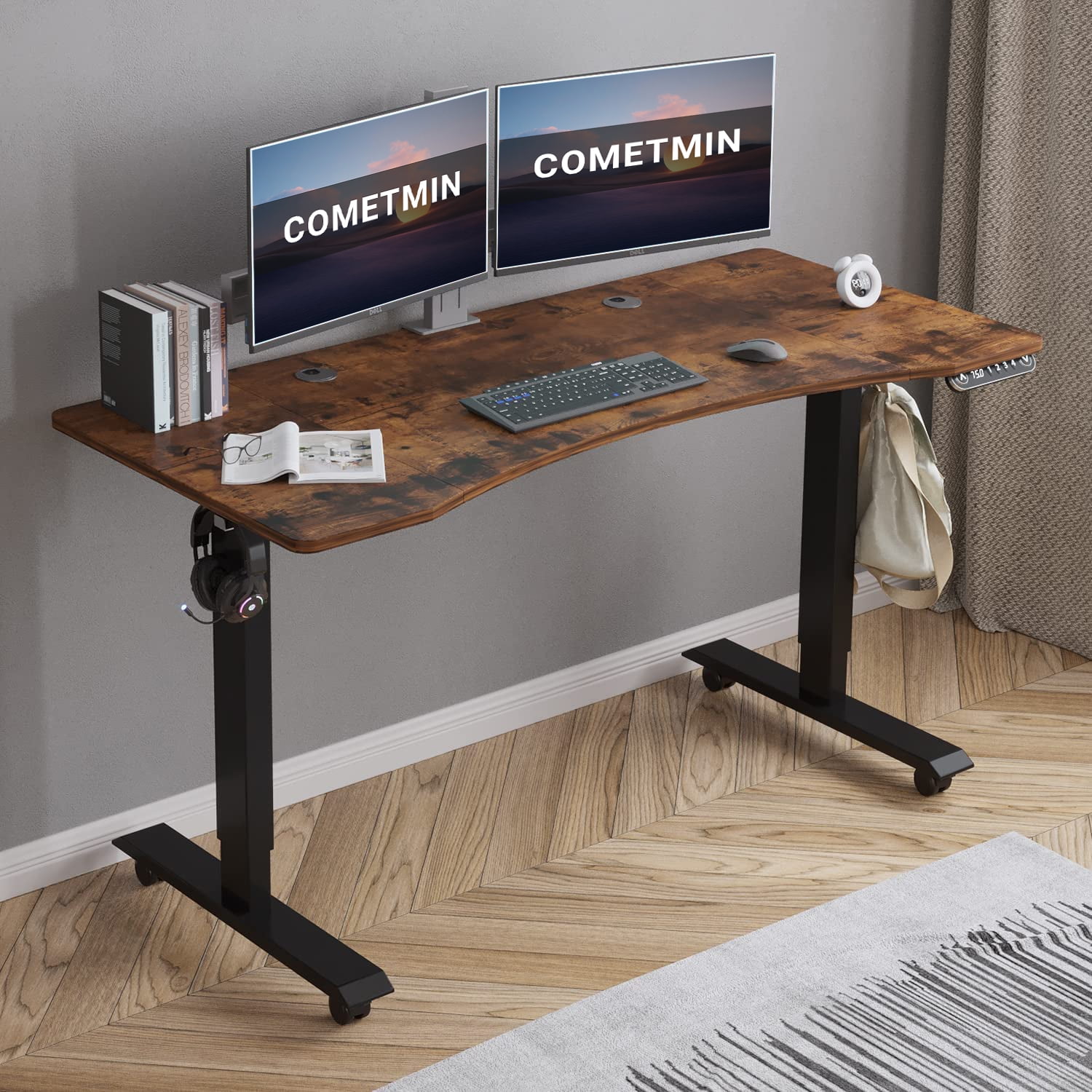 https://i5.walmartimages.com/seo/Electric-Standing-Desk-55-x-30-Height-Adjustable-Computer-Desk-Sit-Stand-Home-Office-Desks-Splice-Board-A-Under-Cable-Management-Tray-Black-Frame-Rus_79fb35ee-b176-4780-92be-a0edf99dd093.1001021ce727a84c6fa4a8ce48c30bf4.jpeg