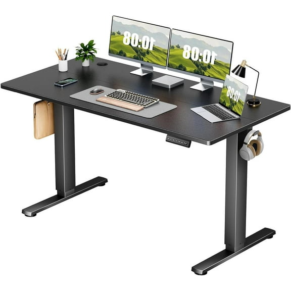 Electric Standing Desk 55x24 Inch - Height Adjustable Desk with Memory Presets, Black
