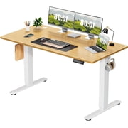 Electric Standing Desk 55x24 Inch - Height Adjustable Desk with Memory Presets, Nature