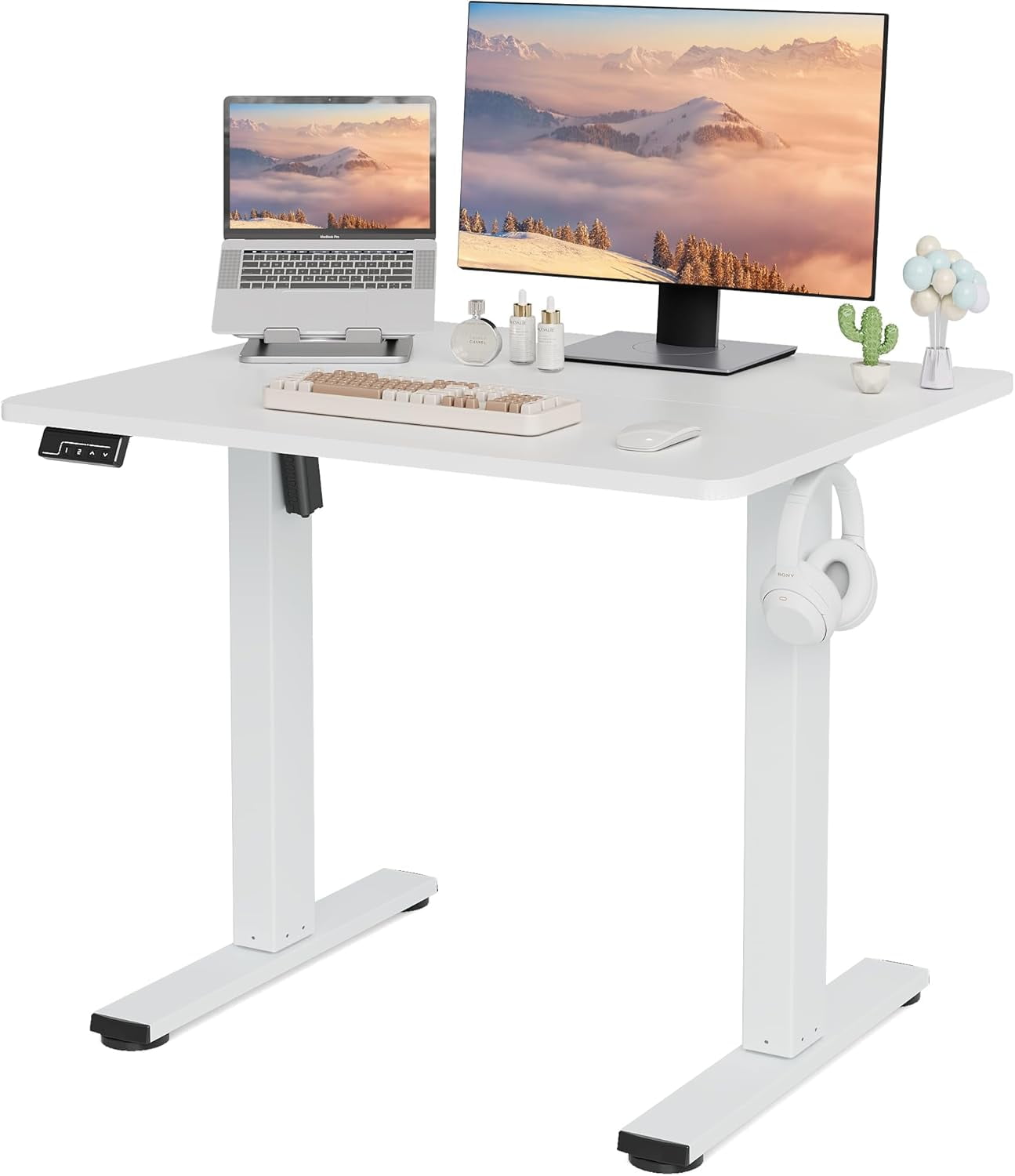 Electric Standing Desk Adjustable Height, 32x20 Inches Sit Stand up ...