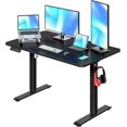thumbnail image 1 of Electric Standing Desk Adjustable Height, 48 x 24 Inch Computer Desk with Headphone Hook, Memory Preset Gaming Desk, Dual-Motor, Easy Assemble for Home, Office, Black, 1 of 7