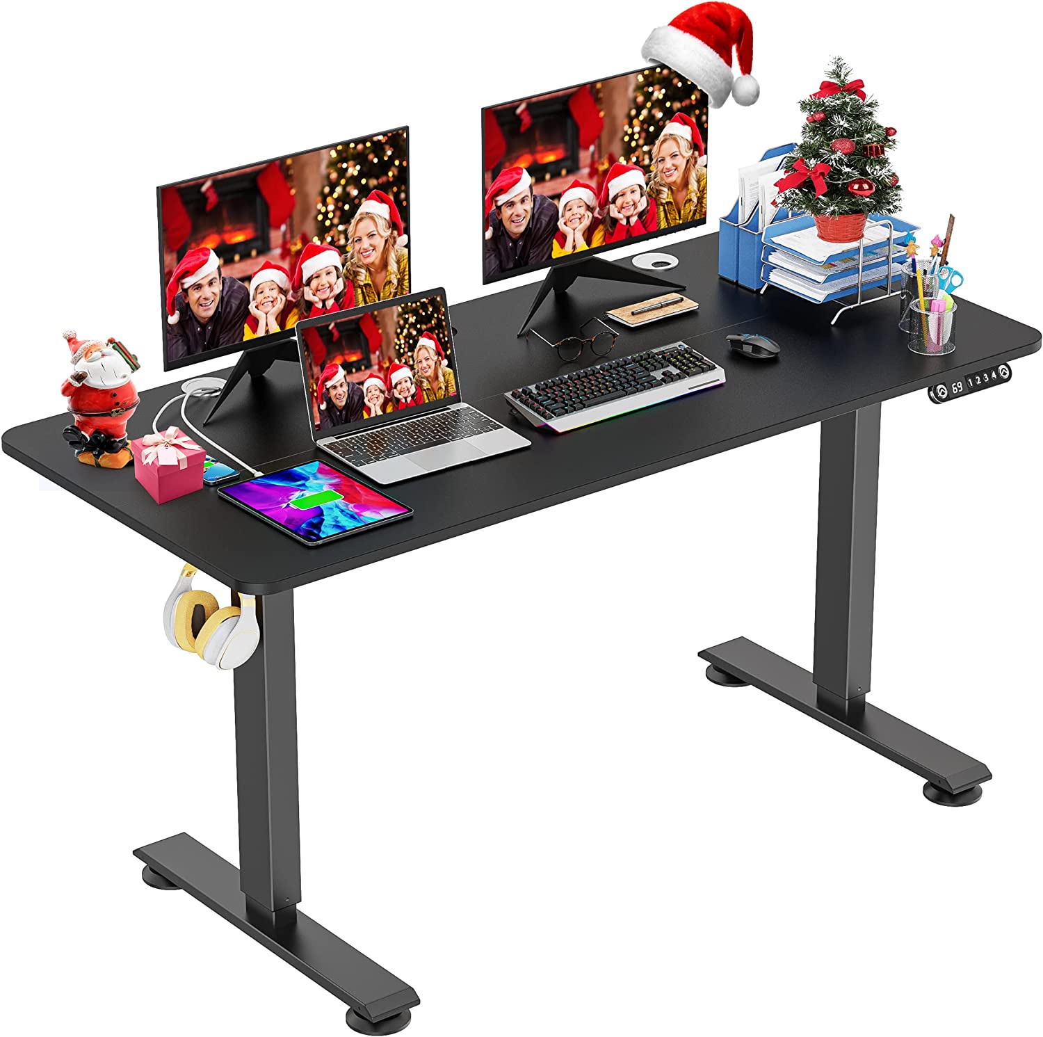 Electric Standing Desk Adjustable Height 48 x 24 inch Sit Stand Desk