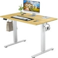 thumbnail image 1 of Electric Standing Desk, Adjustable Height Stand up Desk, 40x24 Inches Sit Stand Home Office Desk with Splice Board, Sit Stand Desk Stable Computer Rising Desk, Yellow, 1 of 6