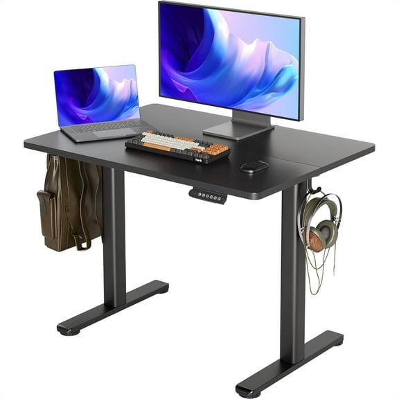 Electric Standing Desk, Adjustable Height Stand up Desks, 40 x 24 Inches Sit Stand up Desk for Home Office Computing, 3-Preset Memory Height Ergonomic Rising Desks, Black