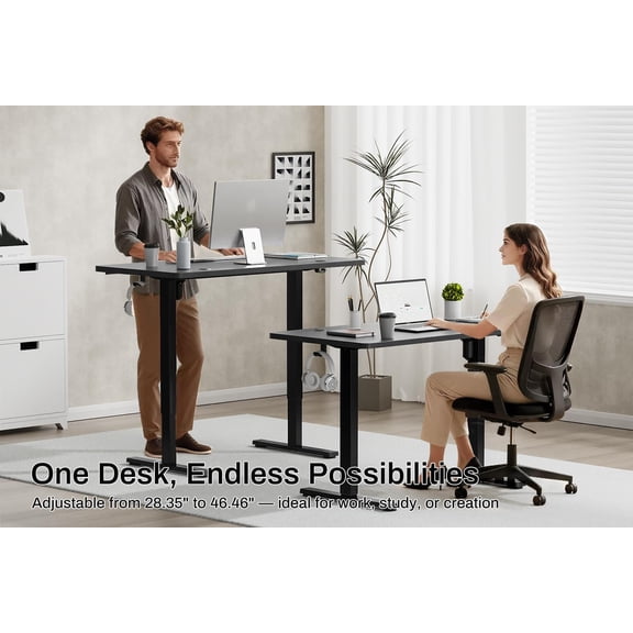 Electric Standing Desk Converter 40x24 Inch Height Adjustable Sit Stand Desk with Memory Preset Quiet Motor for Home Office Black
