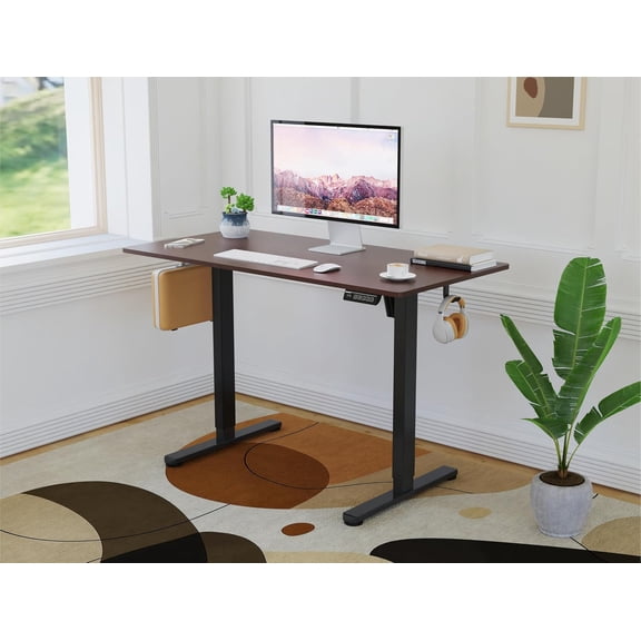 Electric Standing Desk Converter 48x24 Inches Height Adjustable with Whisper Quiet Motor and Smart Memory Presets for Home Office Gaming