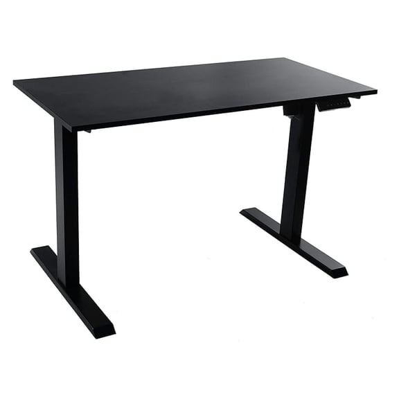 Electric Standing Desk Frame 47x24 Inch - Motorized Sit Stand Workstation with Memory Settings - Black Frame/Black Top - Height Adjustable Desk