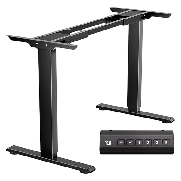 Electric Standing Desk Frame, Dual Motor, 330lbs Capacity, Height Adjustable Legs, Sit Stand Workstation - Black