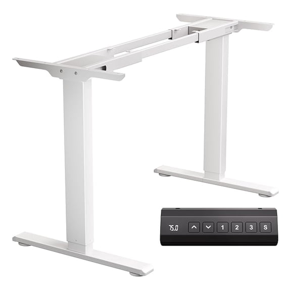 Electric Standing Desk Frame, Dual Motor, Adjustable Height 28.3-47.2", Up to 90x44" Desktop, 330lbs Capacity, White