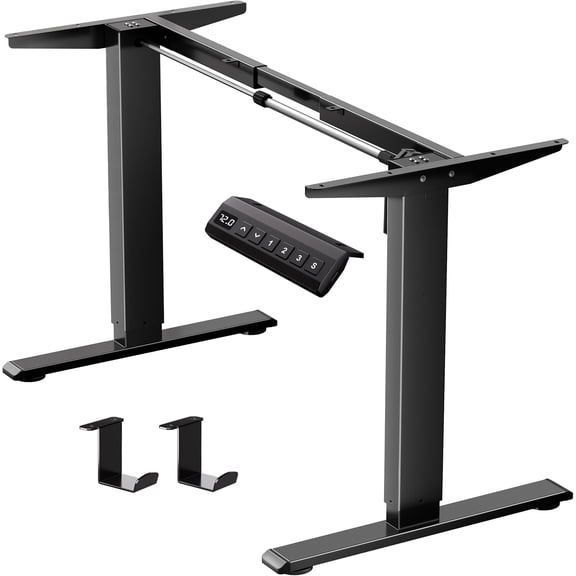 Electric Standing Desk Frame,Memory Controller Height Adjustment,176lbs Weight Capacity,For 37 to 77.5" Desktop,Ergonomic Sit Stand Desk Base for Home Office,Black Frame Only