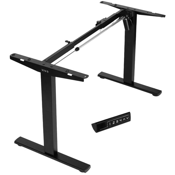 Electric Standing Desk Frame Only, 220 lbs Max Load, Adjustable Height Legs with 4 Memory Presets, Black Office Workstation, DESK-V100EBY