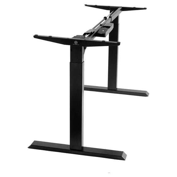 Electric Standing Desk Frame - Two Leg Motorized Stand Up Desk Base - Sit Stand Desk with Memory Settings and Telescopic Height Adjustment (Black)