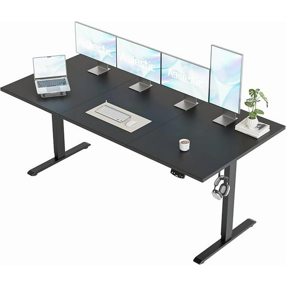 Electric Standing Desk, Height Adjustable Desk, Sit Stand up for Work Office Home, Ergonomic Rising Computer Table with Memory Preset