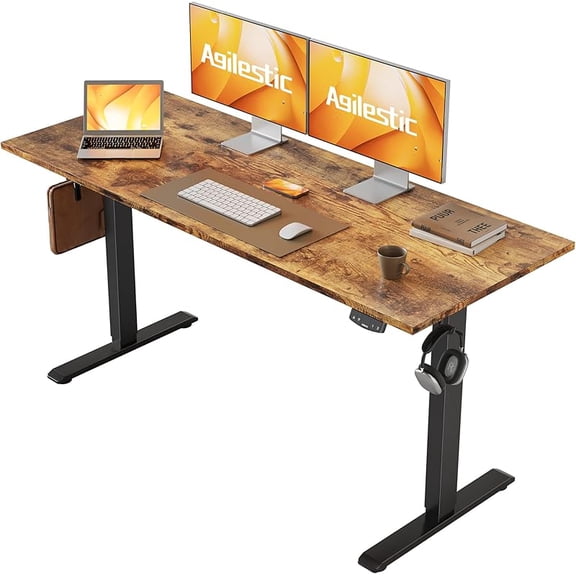 Electric Standing Desk, Height Adjustable Desk, Sit Stand up for Work Office Home, Ergonomic Rising Computer Table with Memory Preset