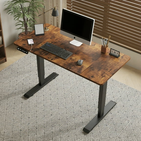 Electric Standing Desk Height Adjustable Desk for Home and Office Computer Table Gaming Desk Modern Luxiury Table 55" Lift-up Desk