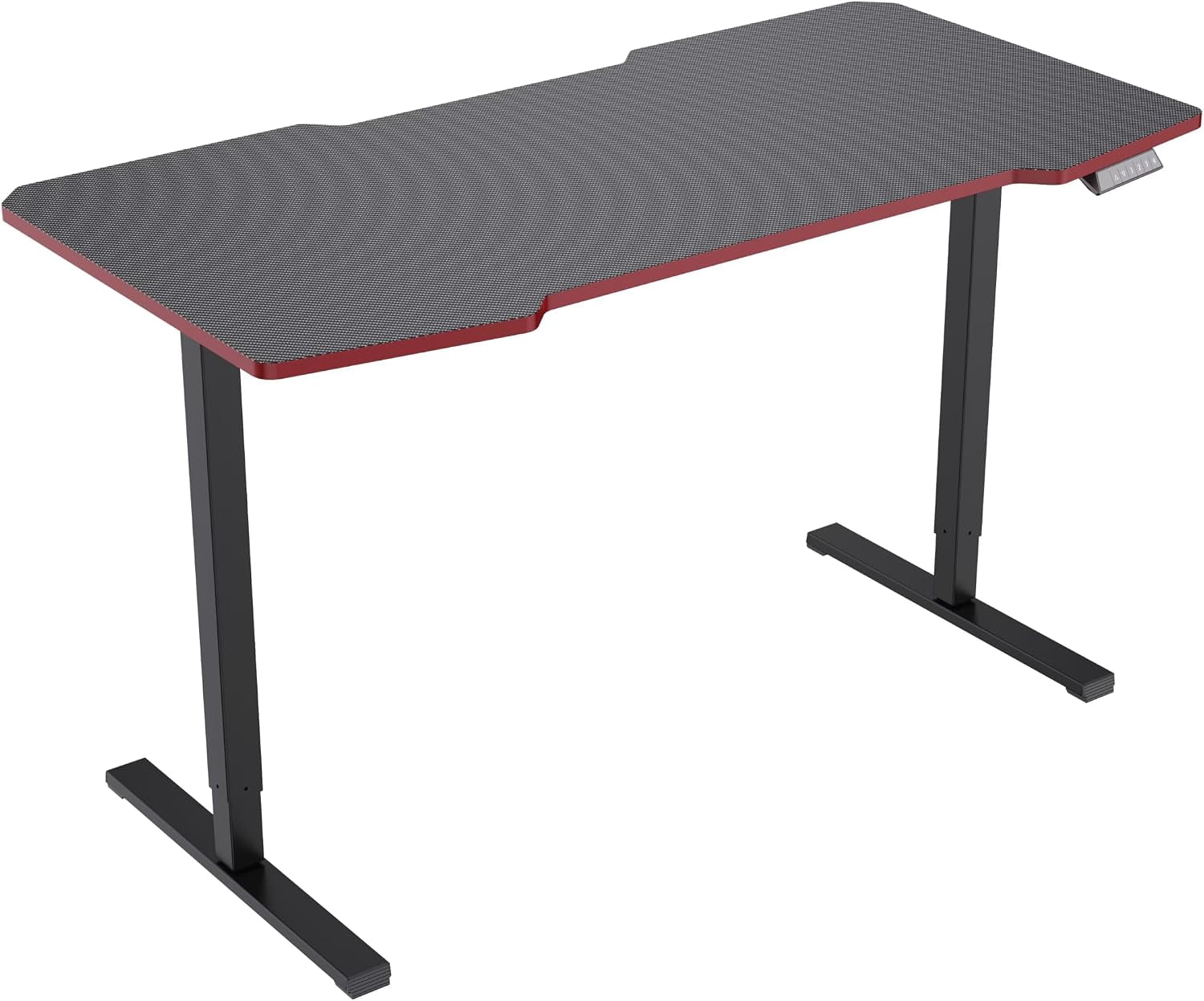 Electric Standing Desk, Whole Piece Height Adjustable Sit Stand up Computer Workstation for Home Office, Black Frame with Black Top