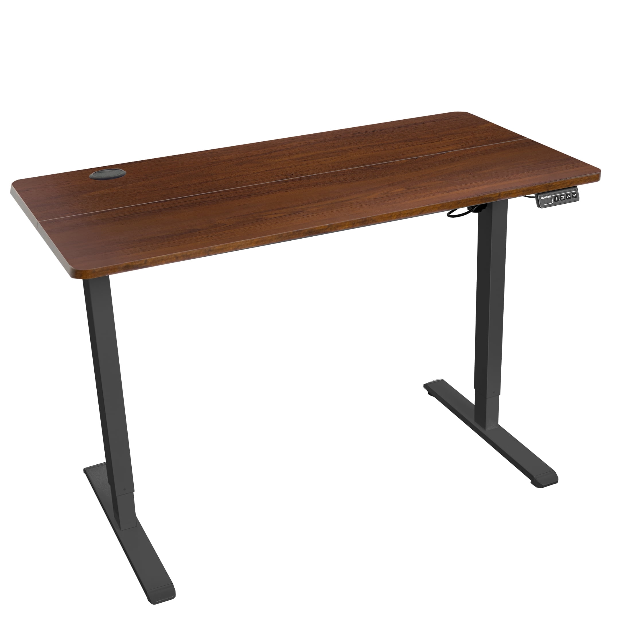 Mount-It! Electric Standing Desk with 40" x 24" Tabletop - Compact Sit Stand Desk with Memory Presets, Home Office Workstation, Brown