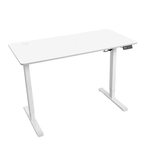Mount-It! Electric Standing Desk with 48" x 24" Tabletop - Compact Sit Stand Desk with Memory Presets, Home Office Workstation, White