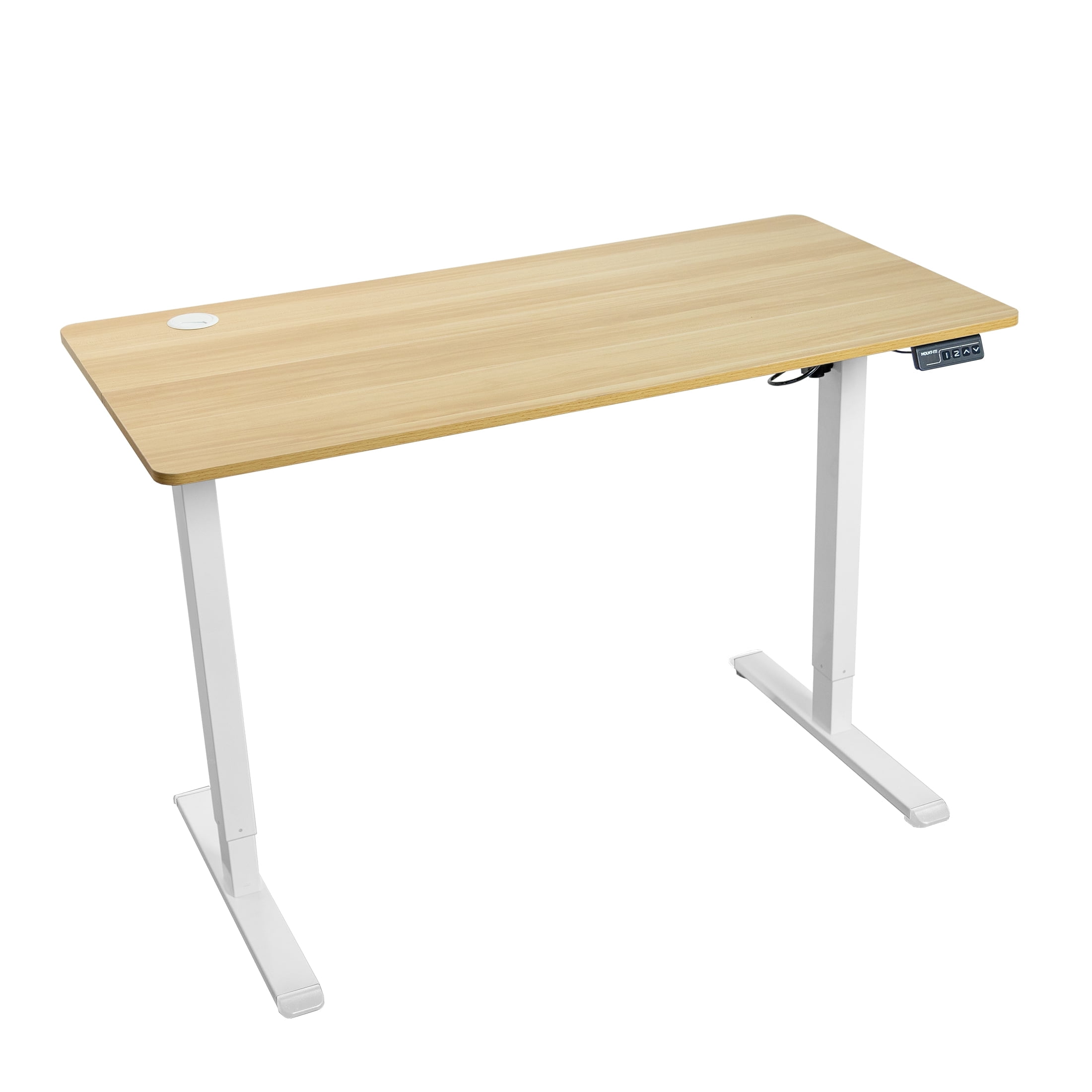 Mount-It! Electric Standing Desk with 48" x 24" Tabletop - Compact Sit Stand Desk with Memory Presets, Home Office Workstation, Beige