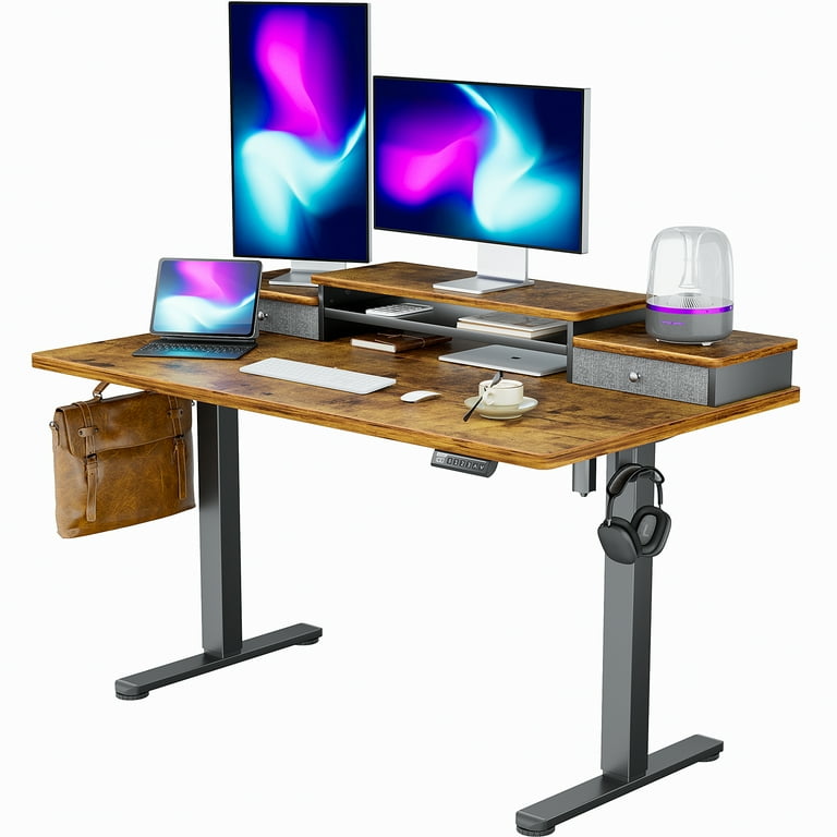 Desk with double drawers top