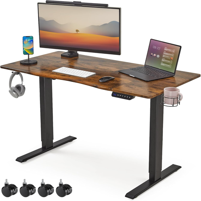 Electric Standing Desk with USB Charger 48x24 Inches Sit Stand up Desk
