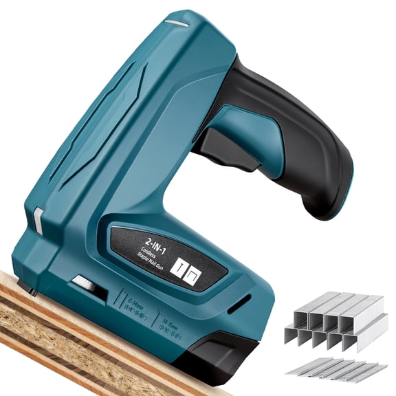 SPBTAR Electric Staple Gun, 2 in 1 Cordless Staple Gun/Brad Nailer with 2000 Staples & Nails, 2000mAh Cable Staple Gun with USB Charger for Wood, Upholstery, Carpentry, Crafts, DIY