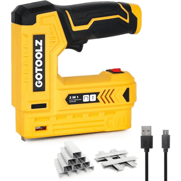 Electric Staple Gun, 2 in 1 Electric Light Duty Brad Nailer/Stapler, 3.7V Power Cordless Stapler Tacker with USB Charger Cable