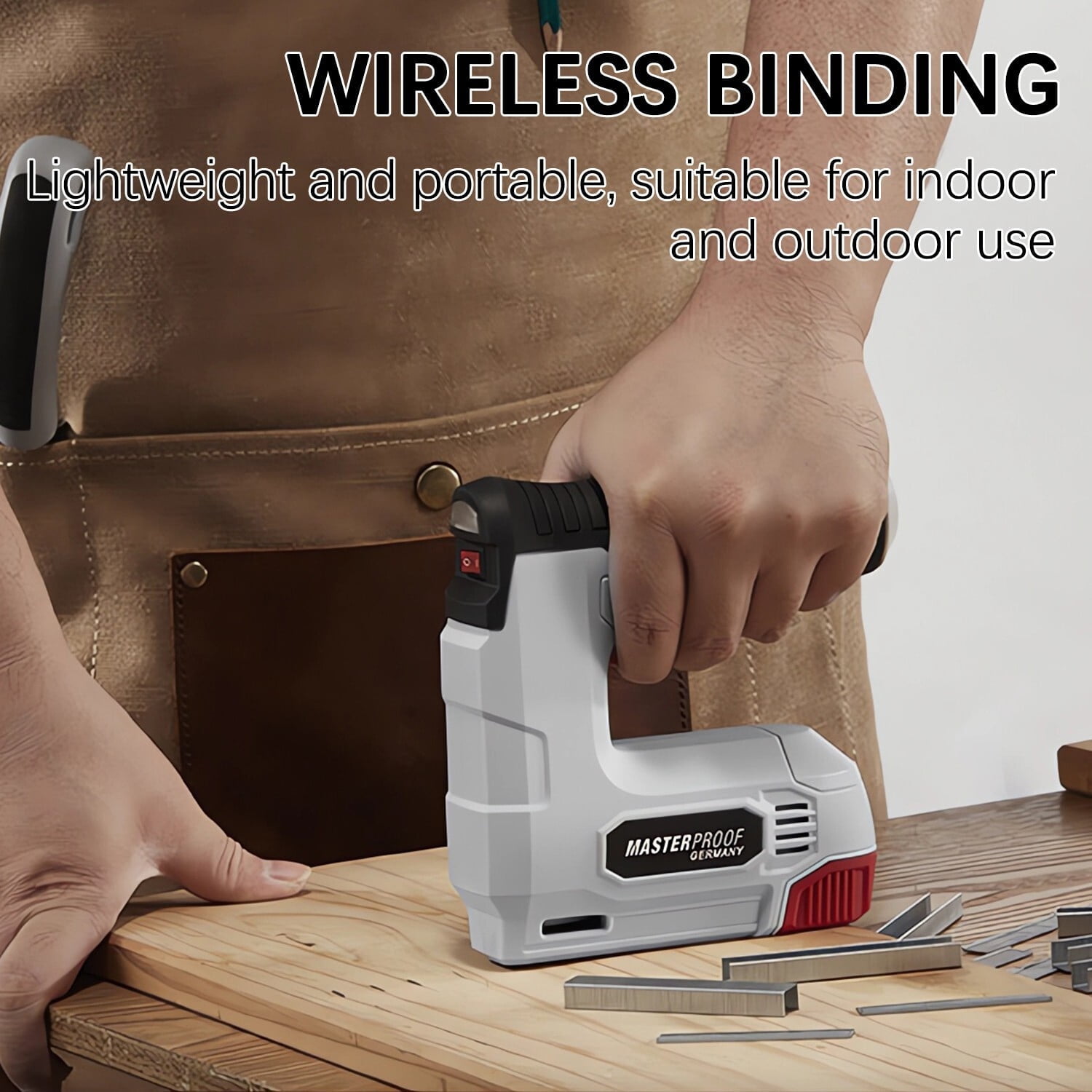 Electric Staple Gun 3.7V Rechargeable Cordless Stapler 2.0Ah Battery Powered Stapler with 2 000 Staples and Nails for Home Use Wood Upholstery DIY