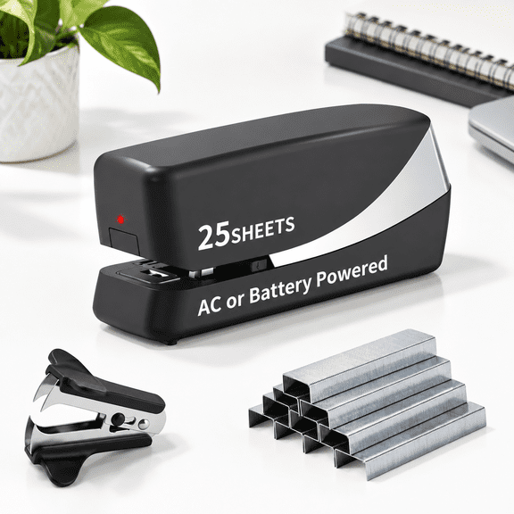 Electric Stapler 25 Sheet No Jam Adjustable Staplers For Desk