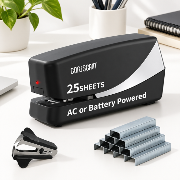 Electric Stapler 25 Sheet No Jam Adjustable Staplers For Desk