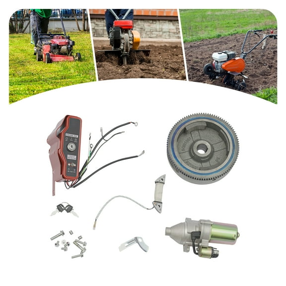 Electric Start Kit Engine Starter Fly Wheel Motor w/Solenoid Direct Replacement For Honda GX390 13HP 11HP