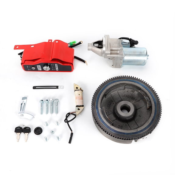 Electric Start Kit Flywheel Starter Motor Switch Box Kit For Honda GX390 13HP,For Honda GX390 Electric Start Kit Engine Flywheel Generator Starter Motor
