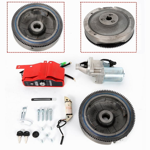 Electric Start Kit Flywheel Starter Motor Switch Fit Honda Gx390 13hp Engine