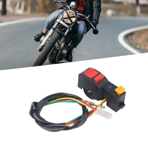 Electric Start Stop Kill Switch for Motorcycle Dirt Bike ATV Quad with 7/8 Inch Handlebar Right Side Mount Black ABS