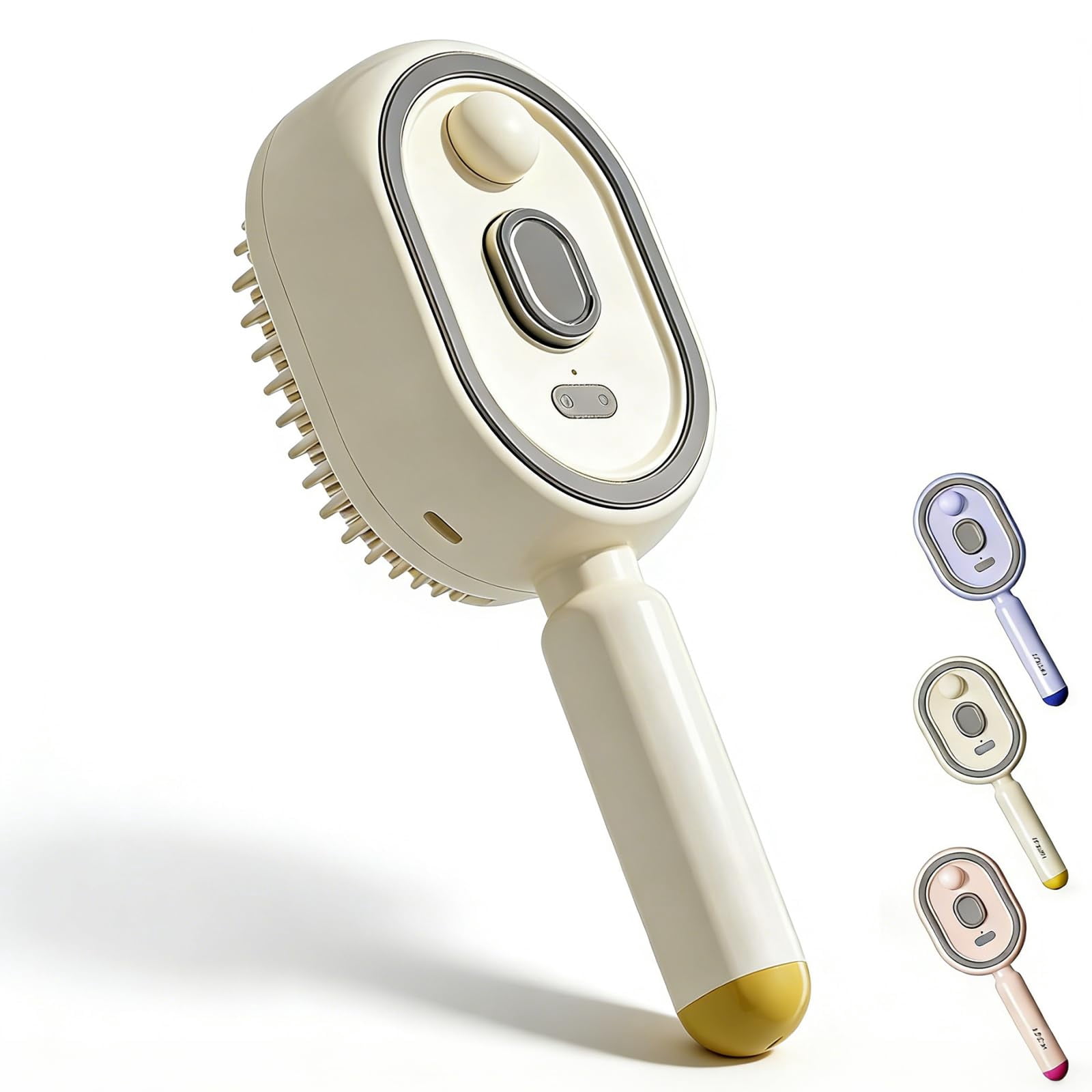 Electric Steam Brush,Hair Brush with Water Spray Easy to Clean, Red Light Air Cushion Mister for Both Long/Short Hairs Home Spa Cleaning Grooming Styling Detangling