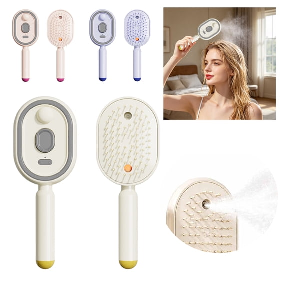 Electric Steam Brush for Hair, Rechargeable Steam Hair Straightener Mist Hair Brush, Reduce Frizz, Nourishes Hairs, Anti-Static, Hair Brush With Water Spray,