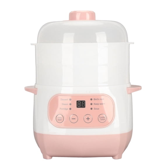 Electric Stew Pot, 1L Smart Twin Ceramic Pot Mini Ceramic Stew Cooker Appointment Timing Boiled Porridge Soup Pot, Prevent Dry Burning, Detachable Slow Cooker for Home Y101