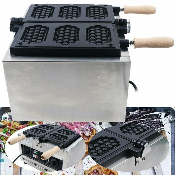Electric Stick Waffle Iron Commercial Nonstick Double Heating Pans Electric Waffle Machine Temperature and Time Control Belgian Waffle Maker for Restaurants Cafes Shops Waffle Maker Non-stick 110V