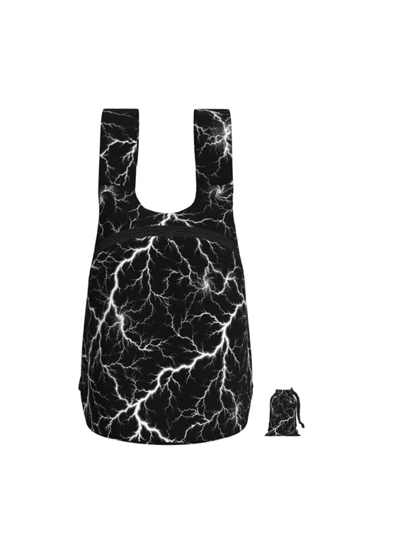 Electric Storm Lightning Thunder Foldable Storage Backpack Lightweight Packable Travel Daypack for Shopping Commuting Hiking