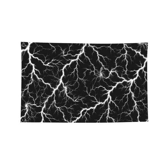 Electric Storm Lightning Thunder Four Hole Decorated Banner Flag for Garden Yard Home Decoration Indoor Outdoor 2x3 Ft