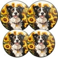 thumbnail image 1 of Electric Stove Burner Covers,4 Pcs Round Gas Burner Cover,8 and 10 Inch,Border Collie in Sunflower Field Watercolor, 1 of 7