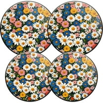 Electric Stove Burner Covers,4 Pcs Round Gas Burner Cover,8 and 10 Inch,Color - Dappled Daisy Meadow